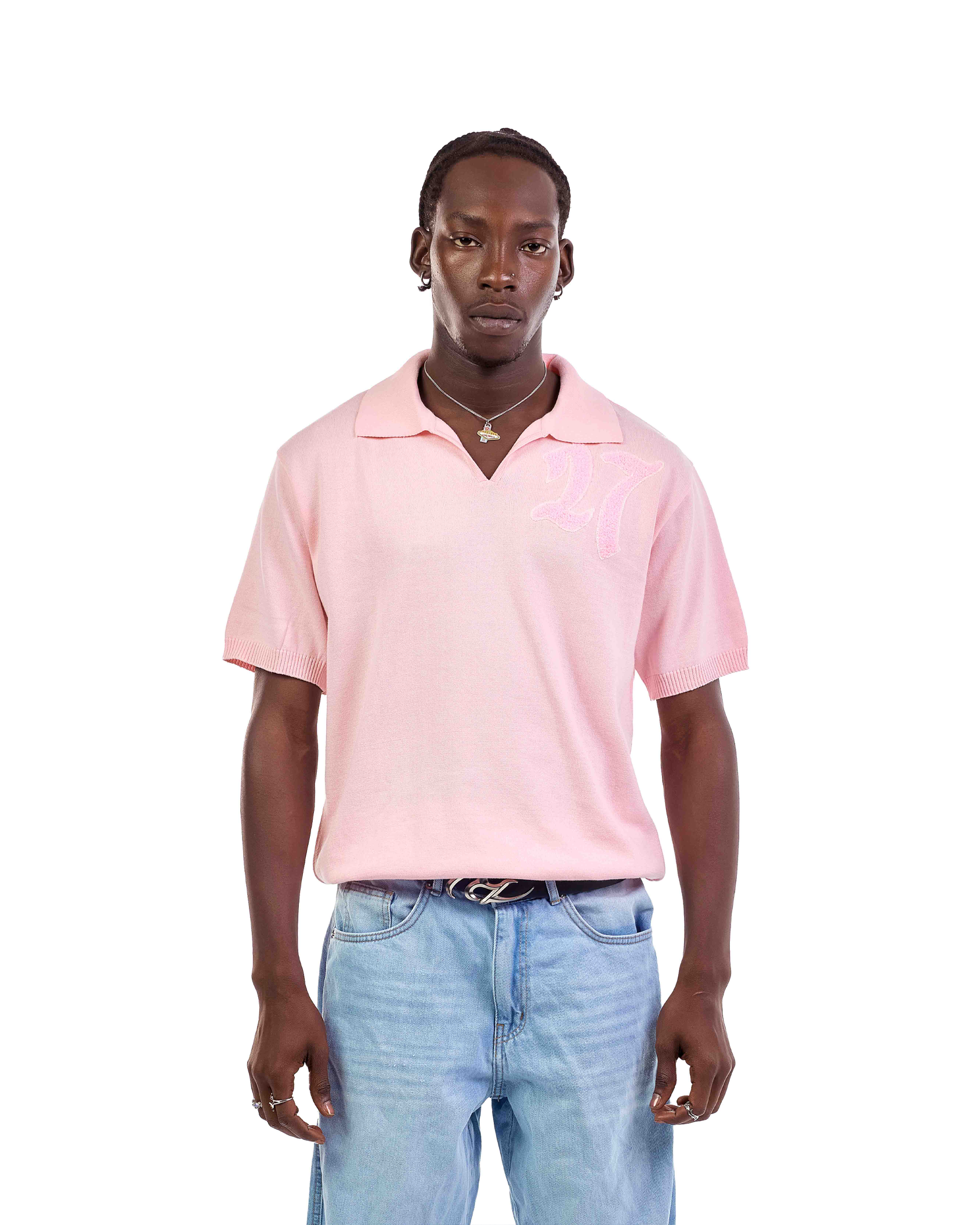 Stitched Knit Pink