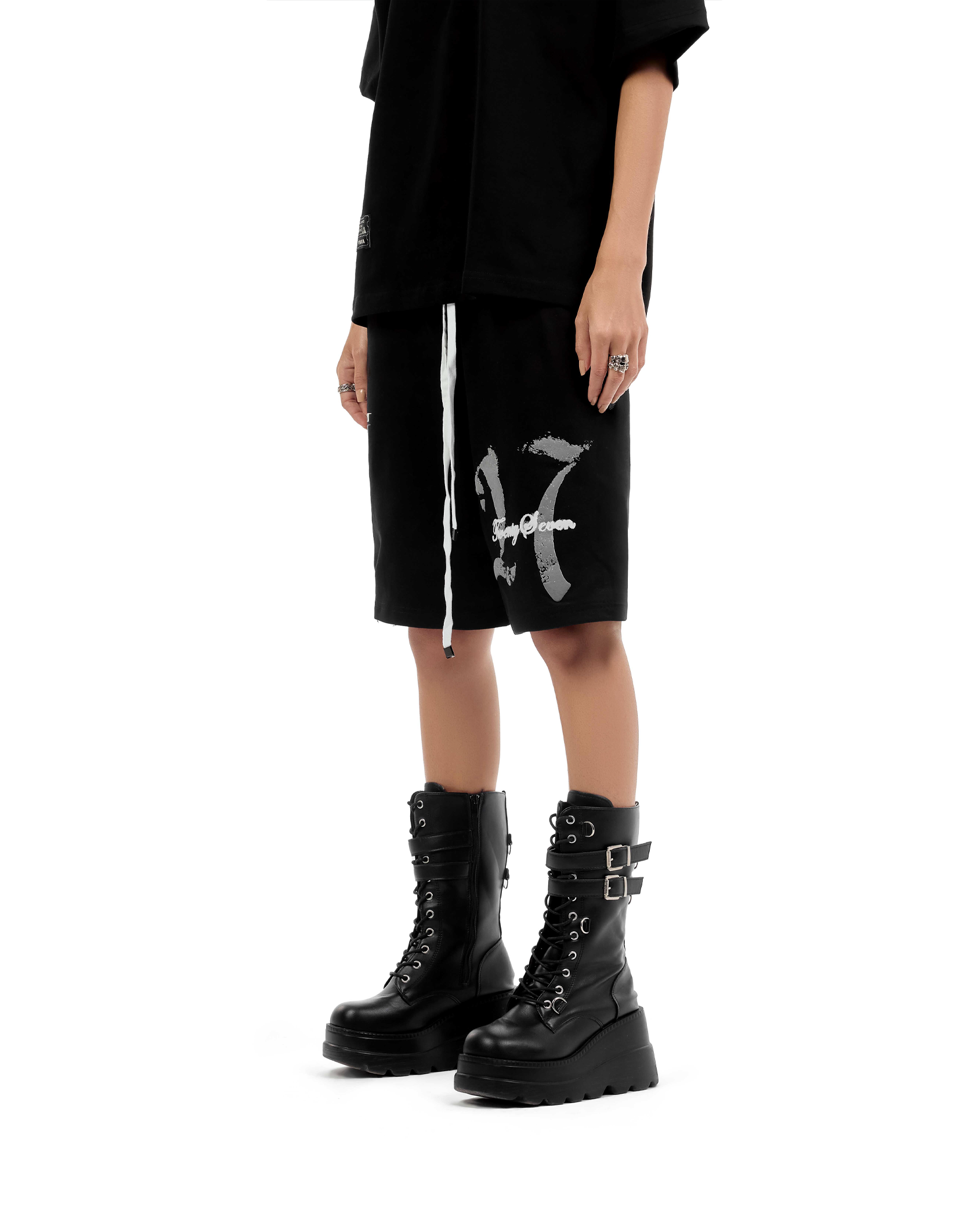 Marked Black Shorts