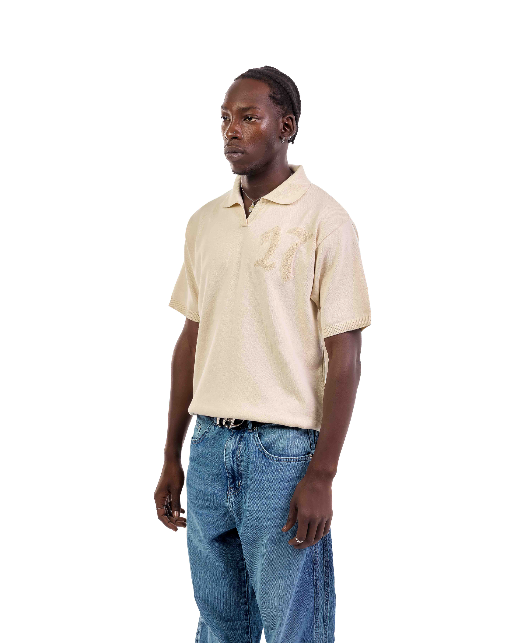 Stitched Knit Beige