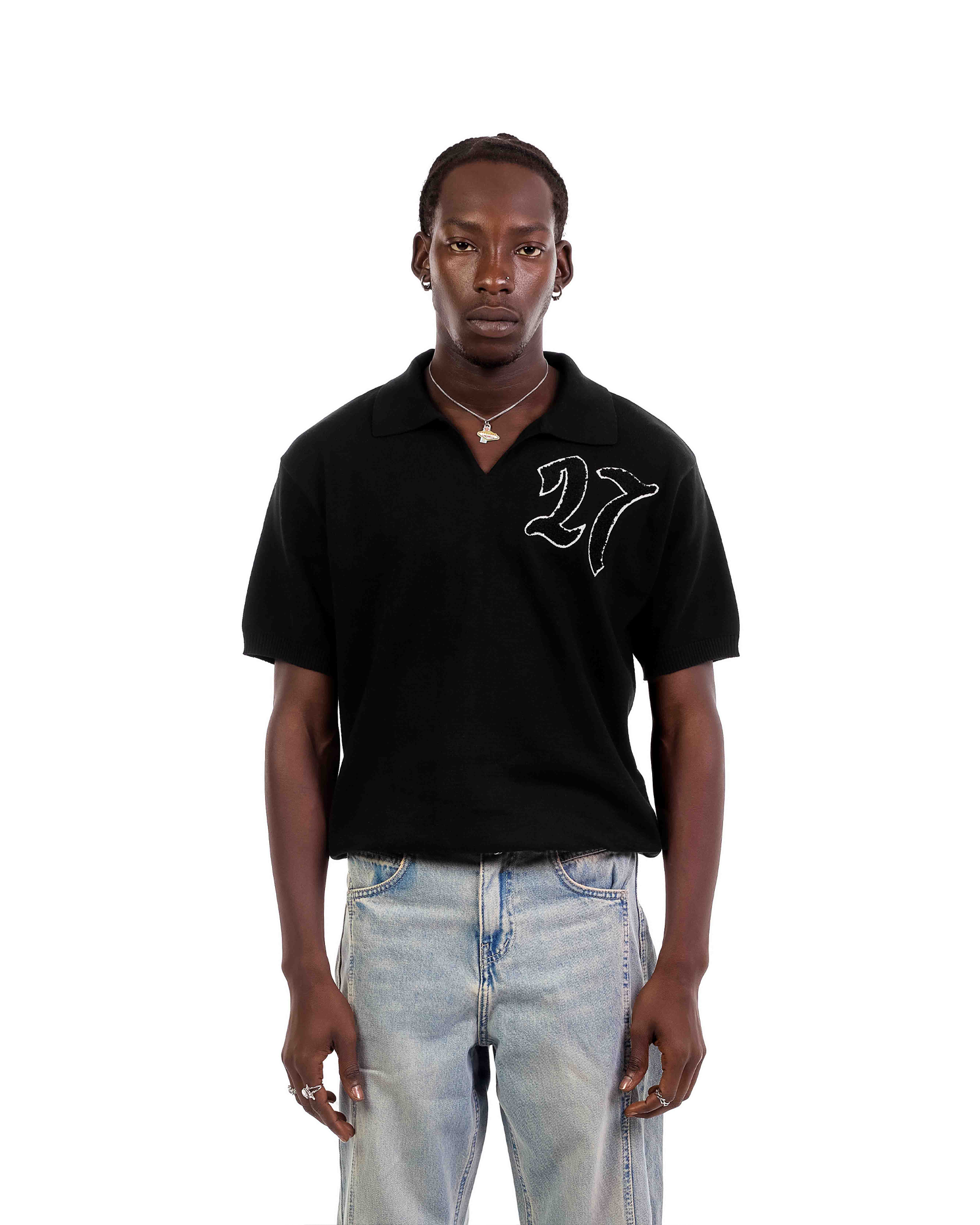 Stitched Knit Black