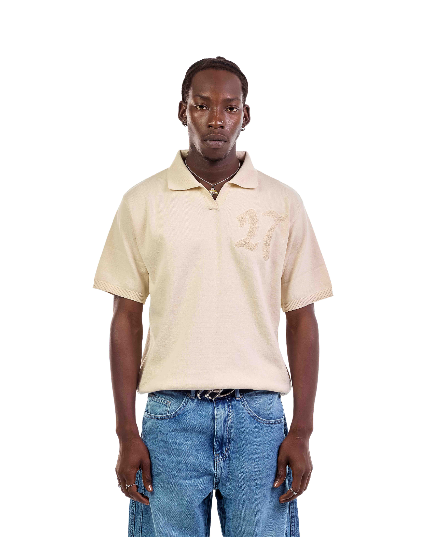 Stitched Knit Beige