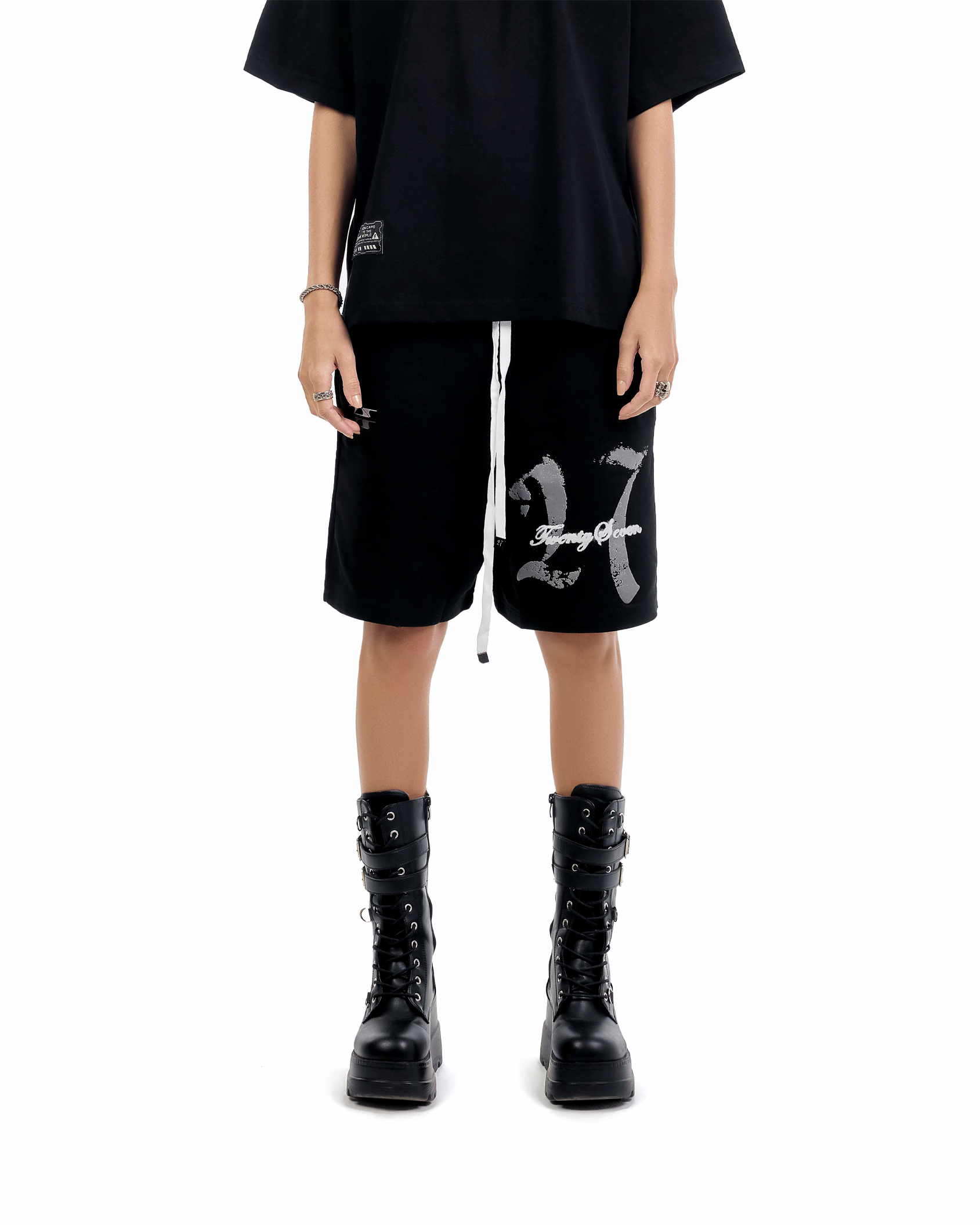 Marked Black Shorts