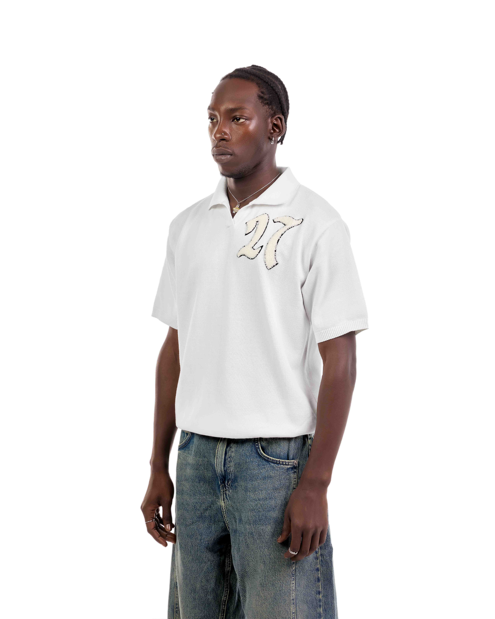 Stitched Knit White