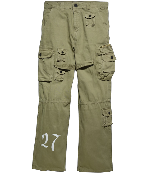 Olive Green Pocket Cargos