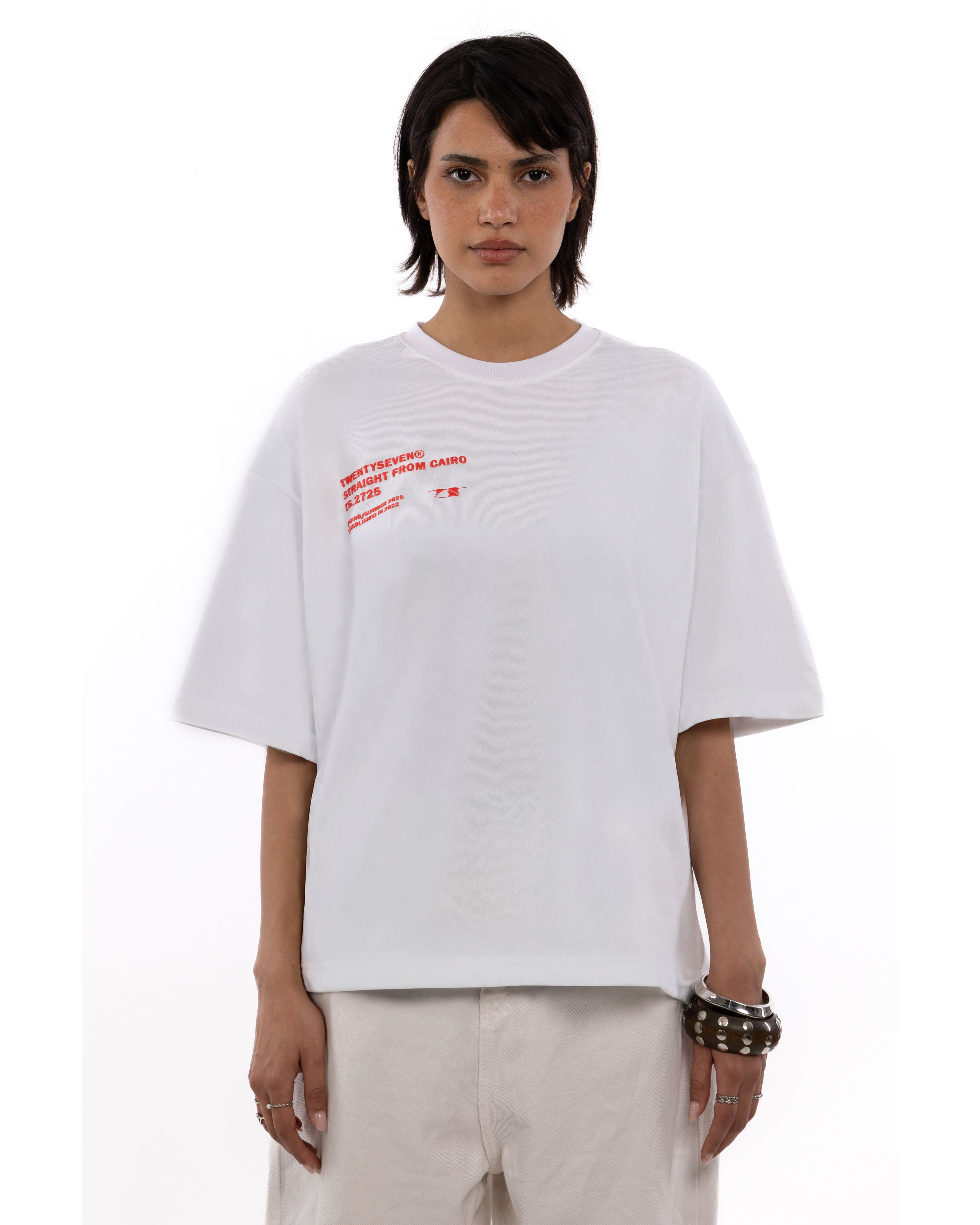 White velvet loop tee