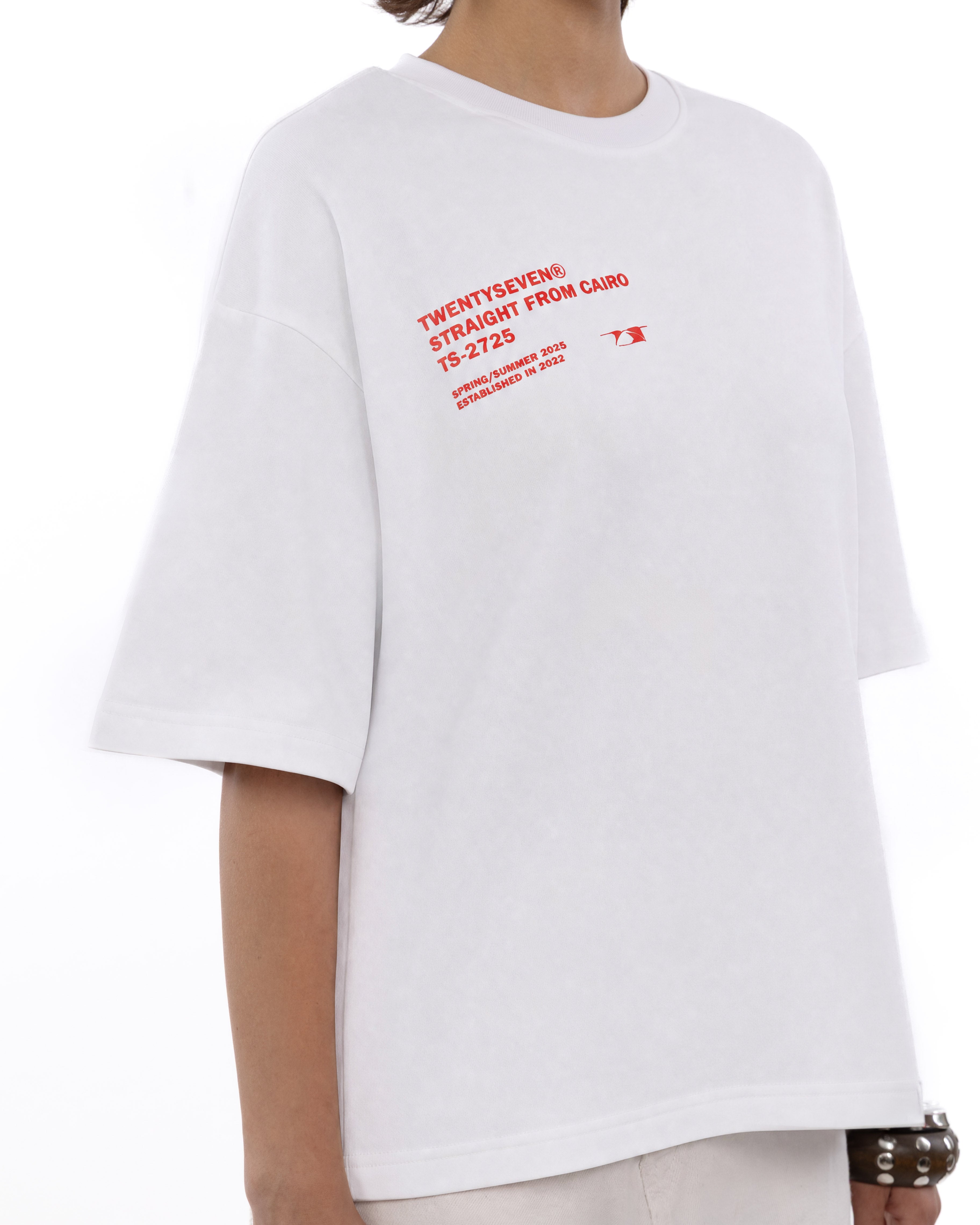 White velvet loop tee