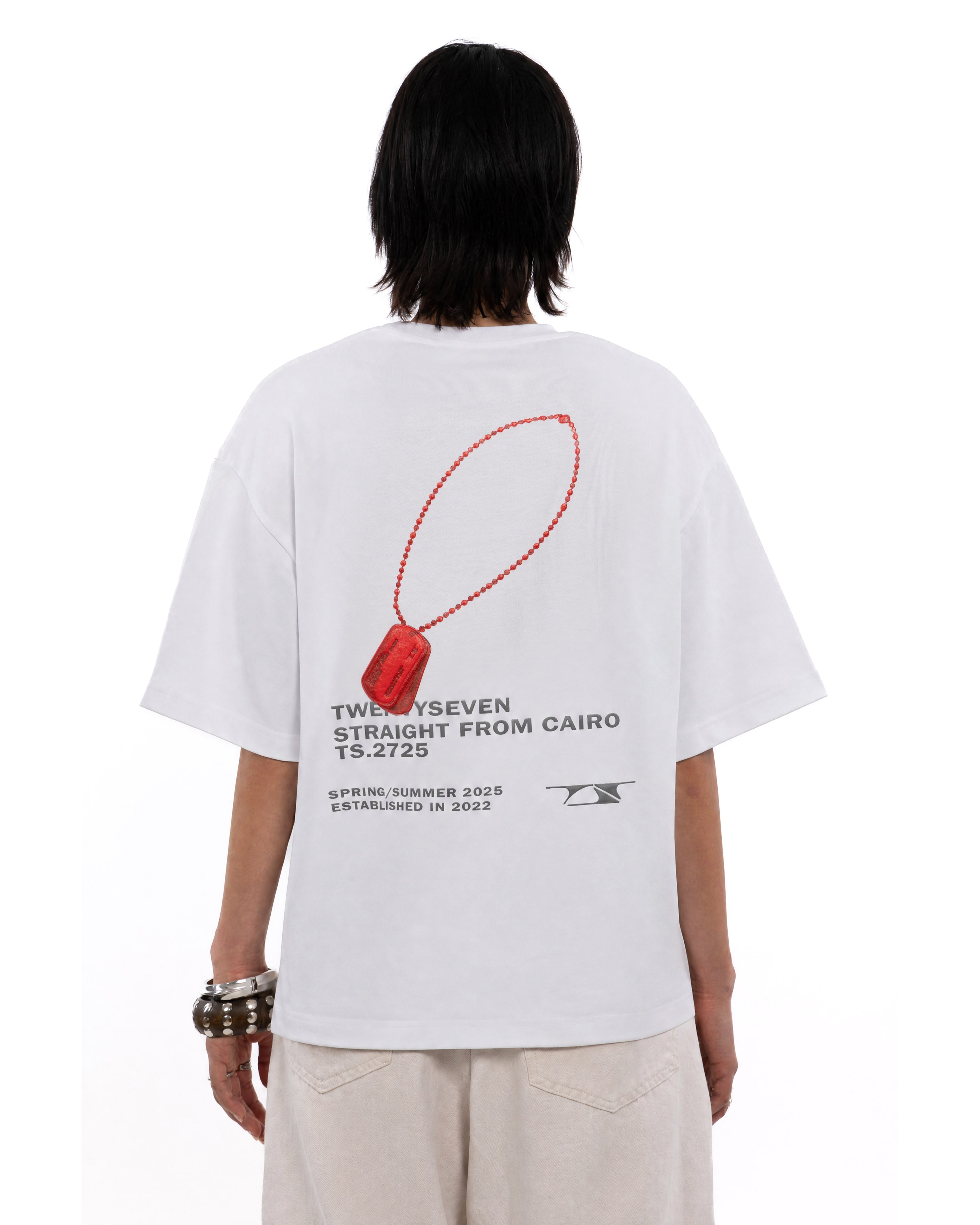 White velvet loop tee