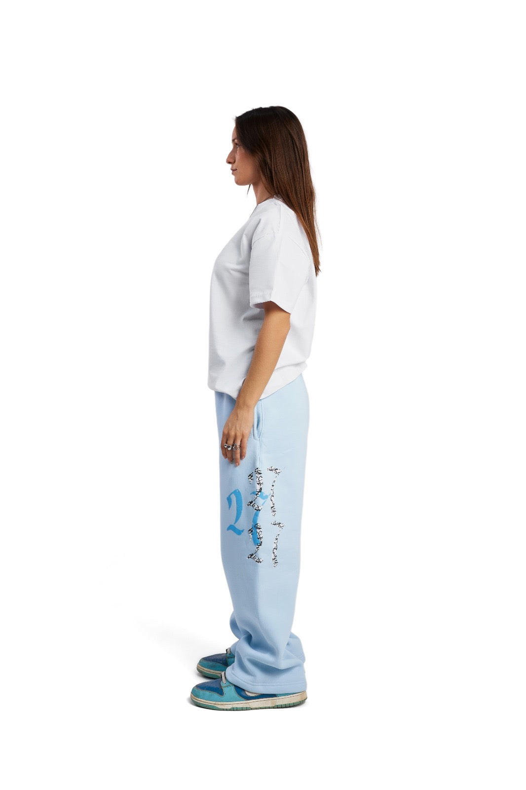 Baby blue double trouble sweatpants