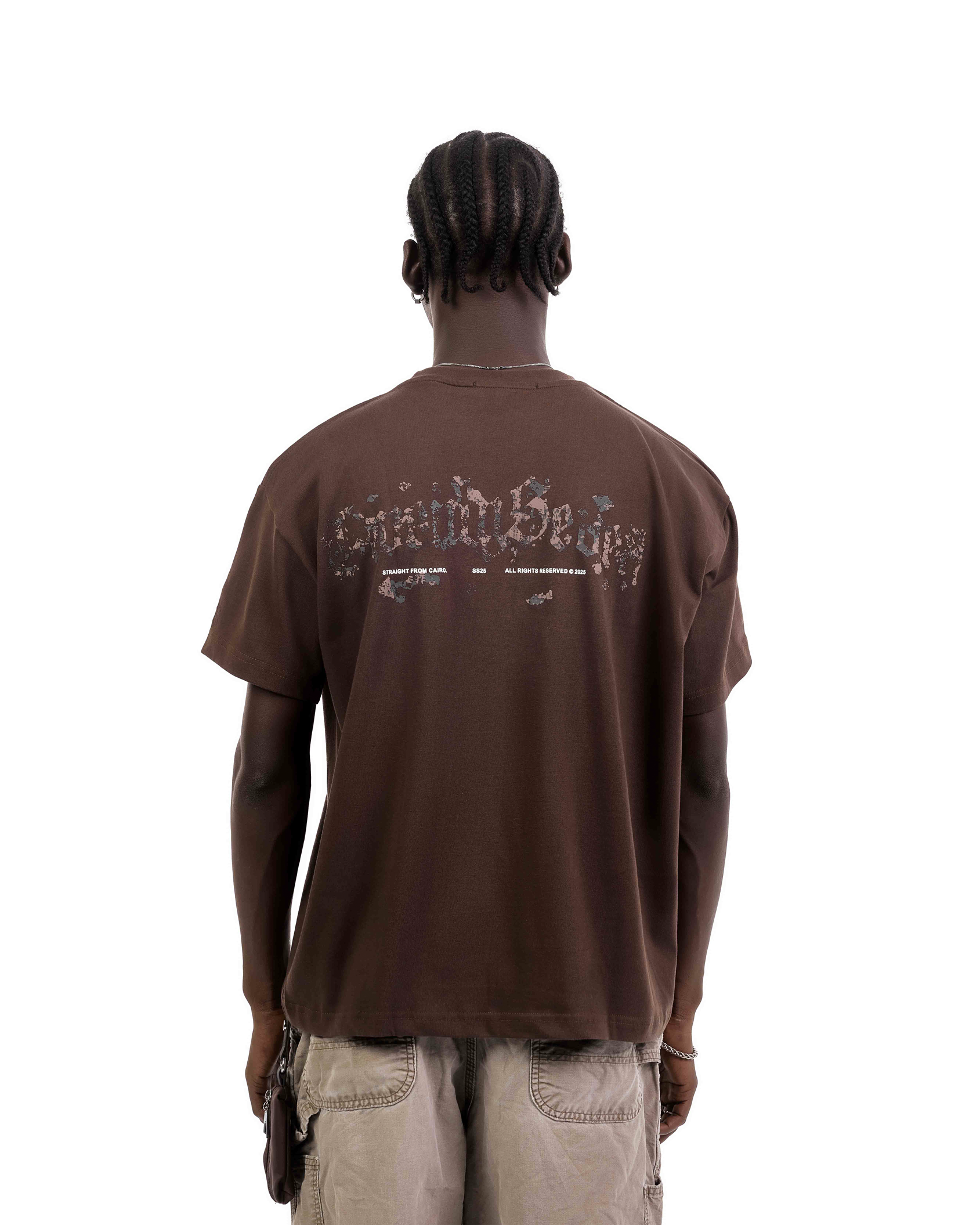 Crushed Type Brown Tee