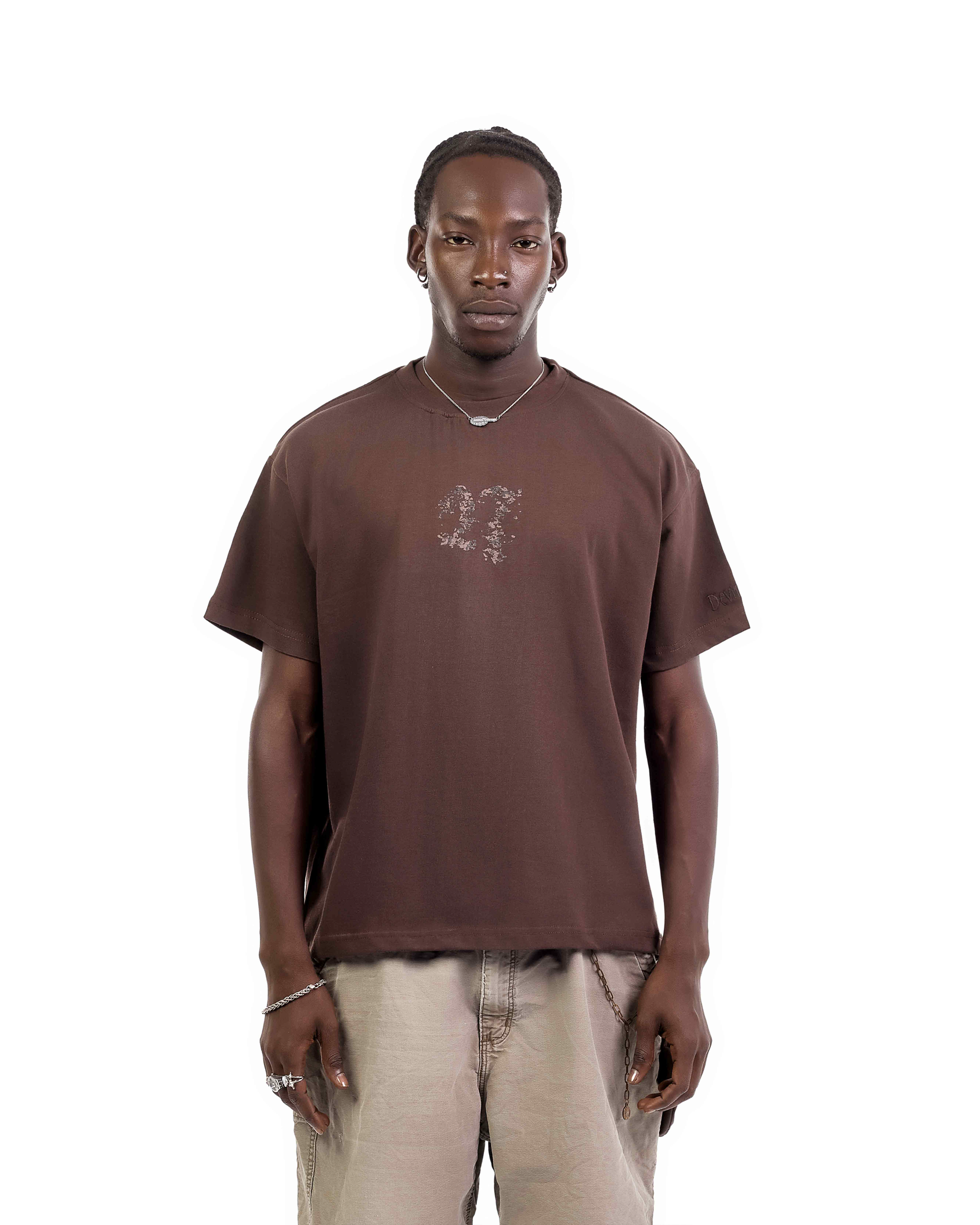 Crushed Type Brown Tee