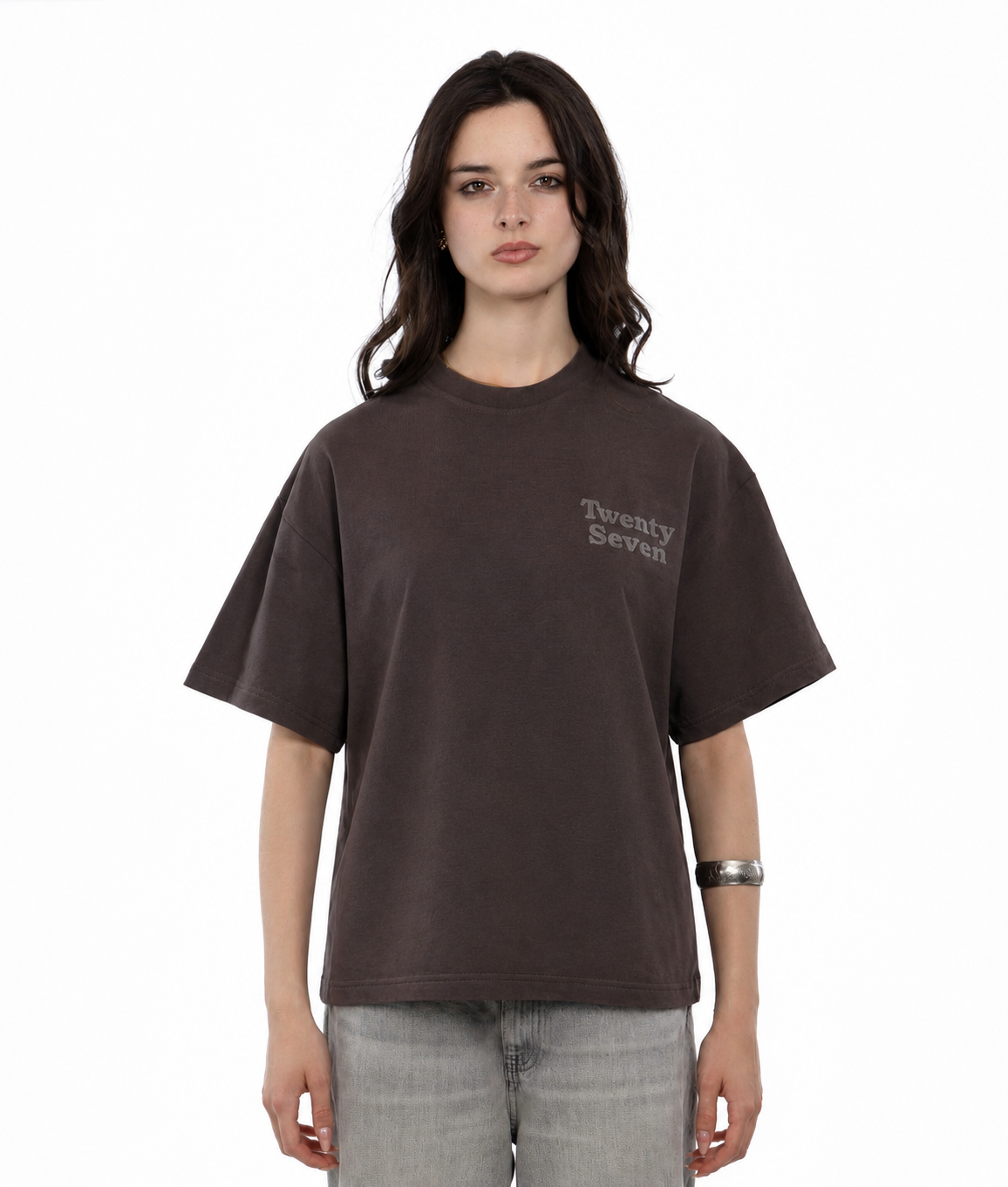 BROWN BASIC TEE