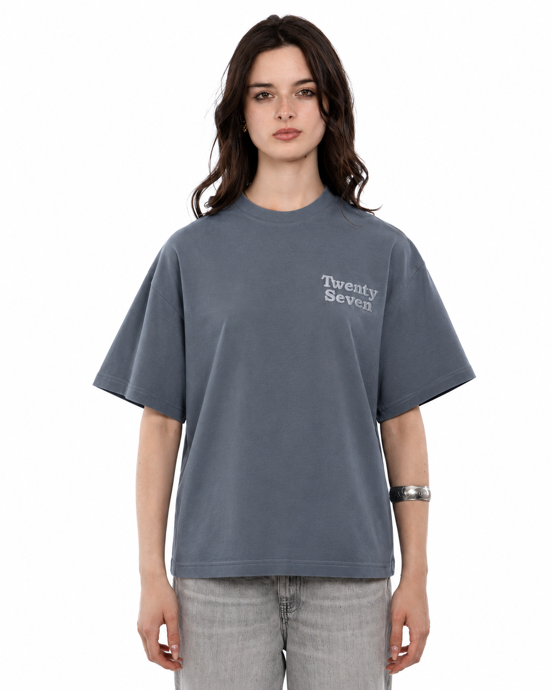 GRAY BASIC TEE