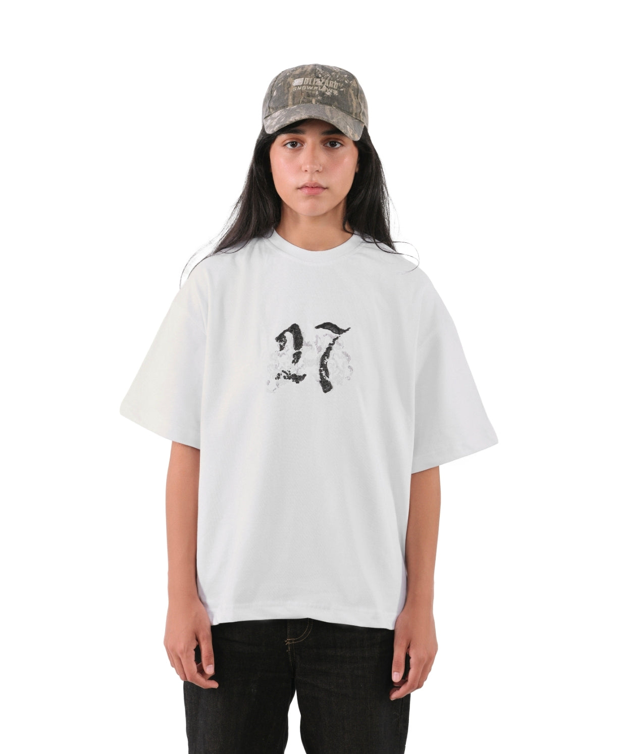 CRUSHED TYPE WHITE TEE